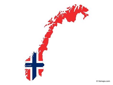 norway flag map